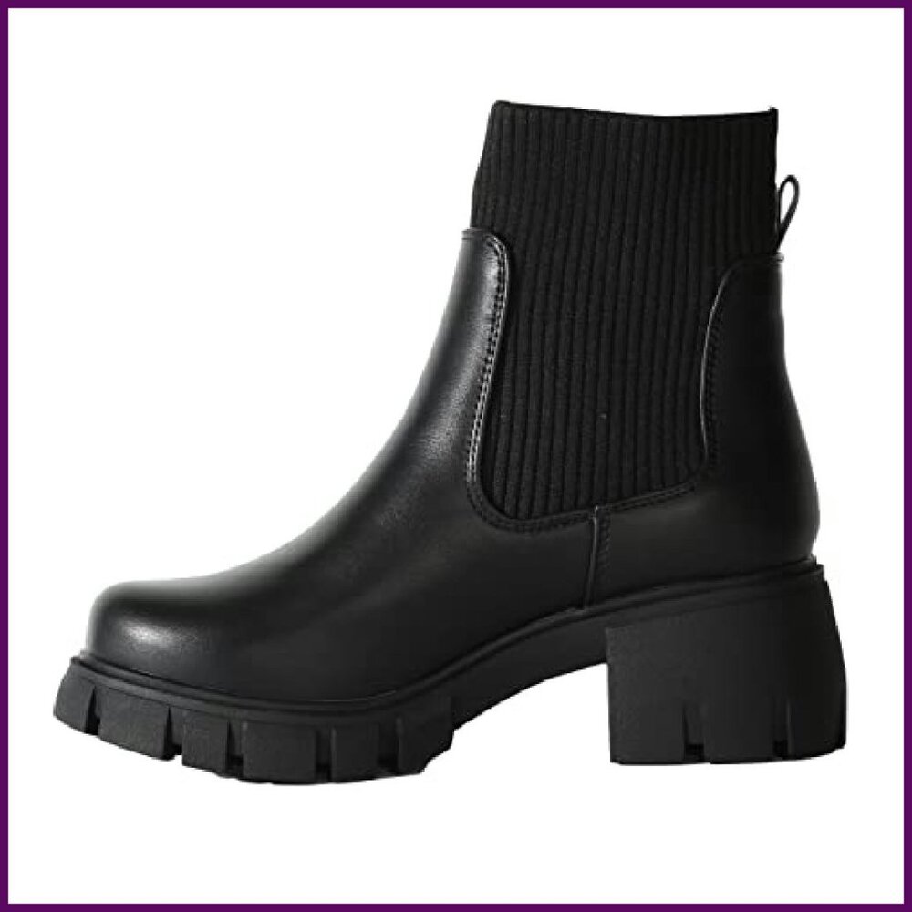 Platform Ankle Boots Elastic Chunky Block Heel Ch… - image 4